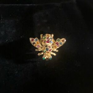 Joan Rivers Gold-tone Bee Brooch with Multicolored Stones